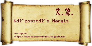 Káposztás Margit névjegykártya