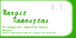 margit kaposztas business card